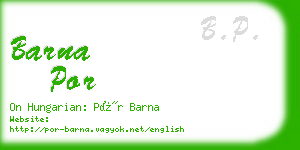 barna por business card